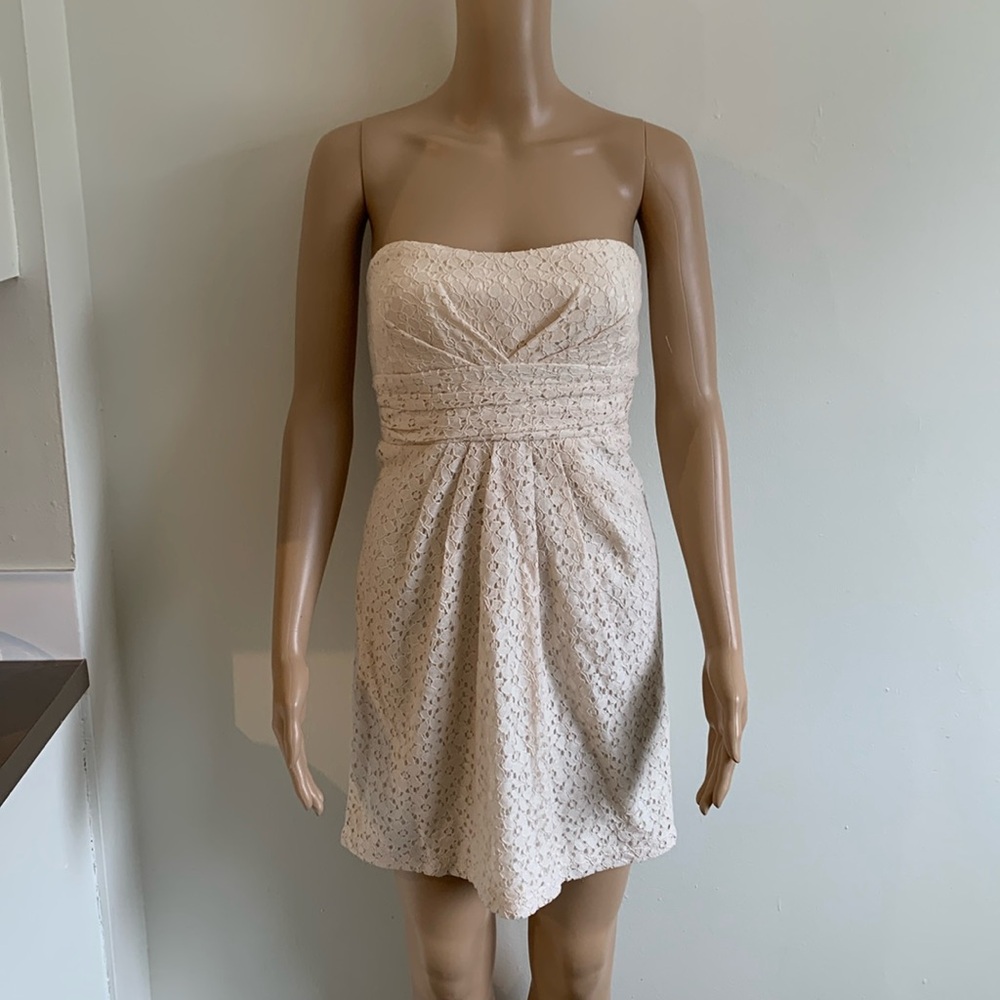 MYSTIC ivory lace strapless dress size :S